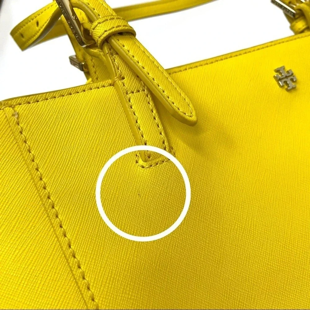Tory Burch Sunny Yellow Saffiano Leather York Tote